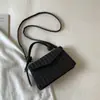 Bolso Cruzado Cuadrado Pequeño de Color Sólido, Casual y Versátil para Mujer, Nuevo Modelo de Moda 2025, Bolso Cruzado de Hombro Tejido, Bolso de Alta Gama para Viajes Diarios