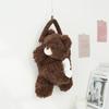 Bonita bolsa de pañuelos de peluche con forma de oso, multifuncional, creativa, para colgar en el dormitorio, escritorio, caja de pañuelos decorativa con dibujos animados.