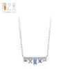 Collar pequeño y fresco de diseño simple para mujer, estilo japonés y coreano, con cadena de clavícula de azúcar y circonita geométrica en color plata esterlina S925