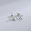 S925 Sterling prata diamante cinco pétalas flor parafuso agulha agulha brincos japonês-coreano estilo mori ear-raising luz de luxo inss