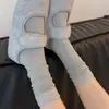 Calcetines para Mujer Calcetines de Media Pantorrilla Otoño e Invierno Nuevo Estilo Puños de Piel Sin Costuras Doble Aguja Versátil Color Sólido Casual Retro Calcetines Sueltos para Mujer