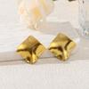 Aretes redondos de acero inoxidable 304 aretes irregulares de alta gama para mujer acero de titanio oro de 18k aretes transfronterizos europeos y americanos