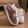 Pantuflas de Algodón con Suela Gruesa de Oso para Mujer, Invierno Interior Hogar Antideslizantes Cálidas Estilo Pareja Felpa Algodón Postparto para Hombre