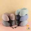 Almohada de Espuma Viscoelástica de Color Sólido en Forma de U, Almohada Redonda de Viaje para el Cuello, Almohada de Espuma Viscoelástica en Forma de U al por Mayor con Impresión de Logo