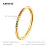Anillo retro de diamante de color de lujo ligero estilo ins nicho simple liso anillo femenino galvanizado titanio acero 14k no se decolora venta al por mayor