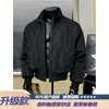 Chamarra tipo bomber de estilo americano para hombre, silueta moderna de verano 2026, ropa de trabajo, cuello de béisbol, chaqueta corta de piel sintética
