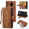 Funda de cuero para teléfono móvil Amazon red mi note9Pro para Apple 12mini con cremallera y nueve tarjeteros