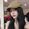 Gorra Retro Estilo Británico para Mujer, Boina Versátil para Primavera y Otoño, Moda de Sombrero Pequeño que Adelgaza la Cara, Tendencia para Circunferencia de Cabeza Grande