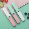 Cuchillo para Fruta de Exterior Portátil Pelador de Doble Uso Cuchillo Pequeño Multifuncional Pelador de Cocina Doméstico Cuchillo para Fruta de Acero Inoxidable