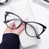 Gafas Fotocromáticas Ojo de Gato, Gafas de Lectura Retro Europeas y Americanas Transfronterizas, Anti Luz Azul, Monturas de Gafas Planas de Moda y Personalizadas