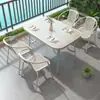 Juego de Mesa y Sillas para Exterior para Patio al Aire Libre, Sillas y Mesas de Comedor para Balcón Exterior, Montaje de Área de Ocio para Tienda de Té de Leche, Mesas de Hierro Forjado para Exterior