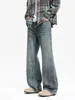 Ropa para Hombre Casa de Arce / Jeans Retro Americano con Rayos Agrietados y Desgastados Micro-Campana para Hombre Tendencia Primavera y Otoño Ajuste Holgado