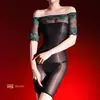 Medias Bodystocking de encaje off-shoulder 5D ultradelgadas brillantes sedosas sexy atractivas de pierna recta