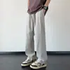 Pantalones Casuales de Verano Nuevos Enbu para Hombre, Estilo Americano Marca de Moda Sueltos Rectos de Pierna Ancha, Pantalones Largos Finos con Caída para Hombre