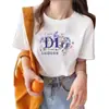 Transfronteiriço Aliexpress Nova Marca da Moda Manga Curta Moda Feminina Estilosa Jovem Modeladora Algodão Puro Algodão de Xinjiang Camiseta de Manga Curta