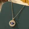 Comercio Exterior Transfronterizo Venta Caliente Collar Turco Ojo Azul Acero de Titanio Femenino Ojo del Diablo Cadena para Clavícula Personalizada Versátil Joyería