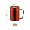 Taza Aislada de Doble Capa de Acero Inoxidable 304 con Asa y Tapa, Taza para el Hogar, Taza de Té, Taza de Café con Leche, Taza Grande, Anticaídas