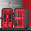 Conjunto de Cortadores de Unha Transfronteiriço Preto e Vermelho 24 Peças Cortador de Unha Ferramenta de Manicure Conjunto Completo Limpador de Ouvido Cortador de Unha Portátil