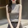 Camisole de Lã Sem Costura Pronta para Usar de Uma Alça Feminina Nova Roupa Íntima Outono e Inverno Novo Tricô Gola Alta Meia para Usar por Baixo