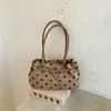 Bolso de mano de ante con lunares retro a la moda estilo coreano, nueva colección otoño 2026, gran capacidad, adecuado para el trabajo y los desplazamientos, bolso de hombro