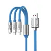 Máquina de liga de zinco de carregamento rápido rotativa de 180 graus linha de dados três em um para passageiros linha de carregamento geek um para três 120W
