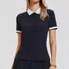 [Conjunto de Tenis] Polo de Solapa Manga Corta para Mujer Falda Plisada Anti-Exposición Moda Golf Deportiva Conjunto de Dos Piezas