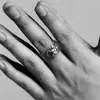 Anillo Abierto de Plata Tailandesa Vintage con Corazón y Sutra del Corazón Pixiu Joyería de Plata de Personalidad para Hombres Anillo Pixiu Viejo Joyería
