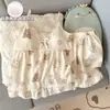 Fábrica de Origem Novo Conjunto de Pijama Shorts de Alça Estampado de Desenho Animado Fofo Nuvens Cinto de Algodão Bojo no Peito para Roupas de Fora