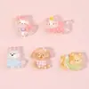 Accesorios de Resina Dibujos Animados Lindos Gatito Transparente Cachorro DIY Pegamento de Crema Funda de Teléfono Pegatinas Accesorios para el Cabello
