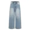 Jeans Vintage Street Minimalista Design Clássico Tendência Cool High-End para Homens e Mulheres Novos Calças Casuais Largas