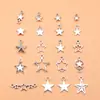 Conjunto de 20 Pingentes e Acessórios Antigos de Estrela de Prata, 20 Estilos, 1 de Cada, cerca de 10g por Conjunto
