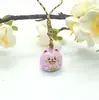 Sino Cartoon Sorte Tom de Água Tinta de Cozimento Gatinho Sorte Sinos de Cobre Bolsa Celular Pingente com Corda Feita à Mão