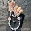 Cordão de Pulso para Celular, Corrente Criativa para Capa de Celular com Contas Redondas Coloridas, Corrente para Celular de Cristal Pujiang Pérola Dahua