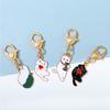 Chaveiro de Gato Apaixonado de Desenho Animado Anti-perda Pingente para Celular Pen Drive Airpods Pingente Decorativo para Bolsa Pequeno Presente
