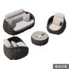 Sofá Nórdico para Exterior Pátio Vila ao Ar Livre Alto Nível Rattan Combinação Mesa de Centro Lazer Exterior Jardim Cadeira de Rattan Móveis