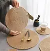 Manteles Individuales de Lino y Paja Estilo Japonés y Coreano, Esteras Aislantes de Calor, Tapetes Antiescaldado para Ollas, Tapetes para Tazones, Tapetes para Platos, Posavasos Domésticos Resistentes a Altas Temperaturas al por Mayor