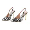 Nuevas Sandalias de Tacón Alto con Estampado de Leopardo, Punta Cerrada y Corte Trasero, Zapatos Sexys para Discoteca, Tallas Grandes 40-45, Zapatos de Exportación de Amazon