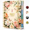 Agenda A5 con espiral, de página diaria, para oficina, con atractivo diseño floral, para Amazon transfronterizo, en inglés