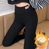 Pantalones Leggings de Terciopelo de Cordero con Bolsillo de Solapa para Mujer para Usar como Ropa Exterior, Pantalones de Otoño e Invierno de Cintura Alta, Pantalones de Algodón Cálidos Engrosados de una Sola Pieza para Mujer para Lucir Delgada
