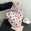 Bolsa Cubo de Lona Floral de Gran Capacidad Estilo Coreano Nuevo Estilo 2024 Bolso de Hombro Floral Estilo Mori Bolso de Mano de Nicho