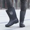 Tamanho 39-48 Zhongjian impermeável com fole tamanho extra grande masculino e feminino quentes impermeáveis forrados com fleece destacáveis antiderrapantes galochas botas femininas