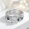 Suministro Transfronterizo de Joyería para Mujer Anillo de Plata de Ley S925 Moissanita Anillo de Compromiso de Lujo Directo del Fabricante