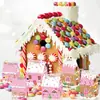 KZ143 Comercio Exterior Muñeco de Nieve Navideño Hombre de Jengibre Copo de Nieve Rosa Casa 3D Set de Cuerda de Yute Caja de Dulces de Regalo