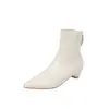 Belleza al estilo coreano~Botines ajustados de tacón de gatito 2026 otoño/invierno punta fina tacón bajo grueso elásticos versátiles botines cortos para ir al trabajo