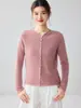 Suelto y relajado~ Cárdigan de cachemir 100% puro Kangsai Ni para mujer Cuello redondo estilo simple nuevo abrigo suéter versátil