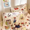 2026 Nueva Funda de Almohada Individual de Felpa de Leche Engrosada con Pompón de Dibujos Animados y Encaje, Peso Alto por Metro Cuadrado, Linda Funda de Almohada, Dibujos Animados, Dormitorio de Estudiantes