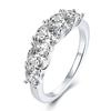 Anillo de Plata S925 con Diamante de Alto Carbono Incrustado Lujo Accesible Cuatro Garras Anillo de Diamante Súper Brillante Diseño de Nicho de Moda Anillo de Hilera para Mujer