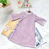 Cheongsam para Niñas Primavera Otoño e Invierno Nuevo Estilo República de China Modificado Vestido Retro Estilo Occidental para Niños Vestido Rojo para Bebé Niña