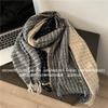 Cachecol tipo cashmere feminino outono e inverno all-matching xadrez pied-de-poule aquecedor de pescoço espesso cachecol xadrez alta qualidade 2023 Novo