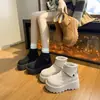 Nuevas botas de algodón de invierno con plataforma, que aumentan la altura, de suela gruesa, cálidas para mujeres petite, con cremallera trasera y puño, botas de nieve para mujer 2026, forradas de algodón